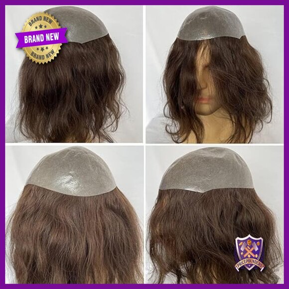 12 Inch Human Hair Topper Medium Density Full PU Base Hairpiece main image 5